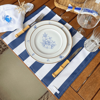 Jogo Americano Stripe Navy Blue 35x45 Impermeável Mesa Posta Louça Cozinha Jantar Tecido Premium em Oferta na Shopee