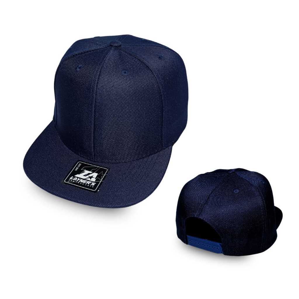 Boné Layners Aba Reta Liso 6 Gomos Azul Marinho Original Unissex Ajustável