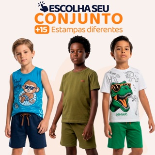 Conjunto Infantil Masculino Menino Verão Manga Curta Tamanho 2 ao 10 roupa infantil menino confortável L04 em Oferta na Shopee