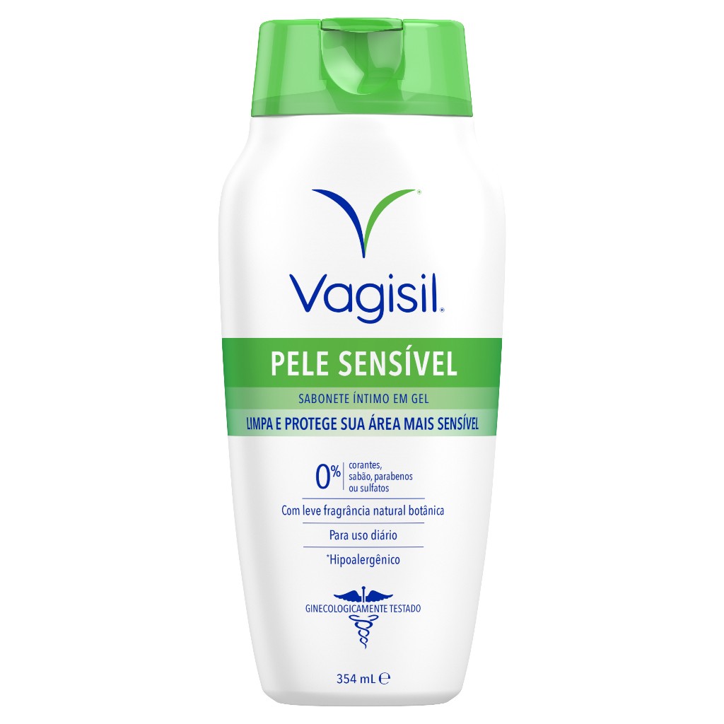 Sabonete Líquido Íntimo Feminino Vagisil Pele Sensível 354ml em Oferta na Shopee