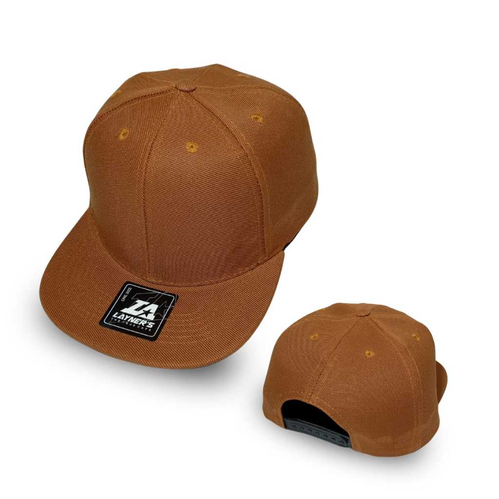Boné Layners Aba Reta Liso 6 Gomos Ocre Original Unissex Ajustável