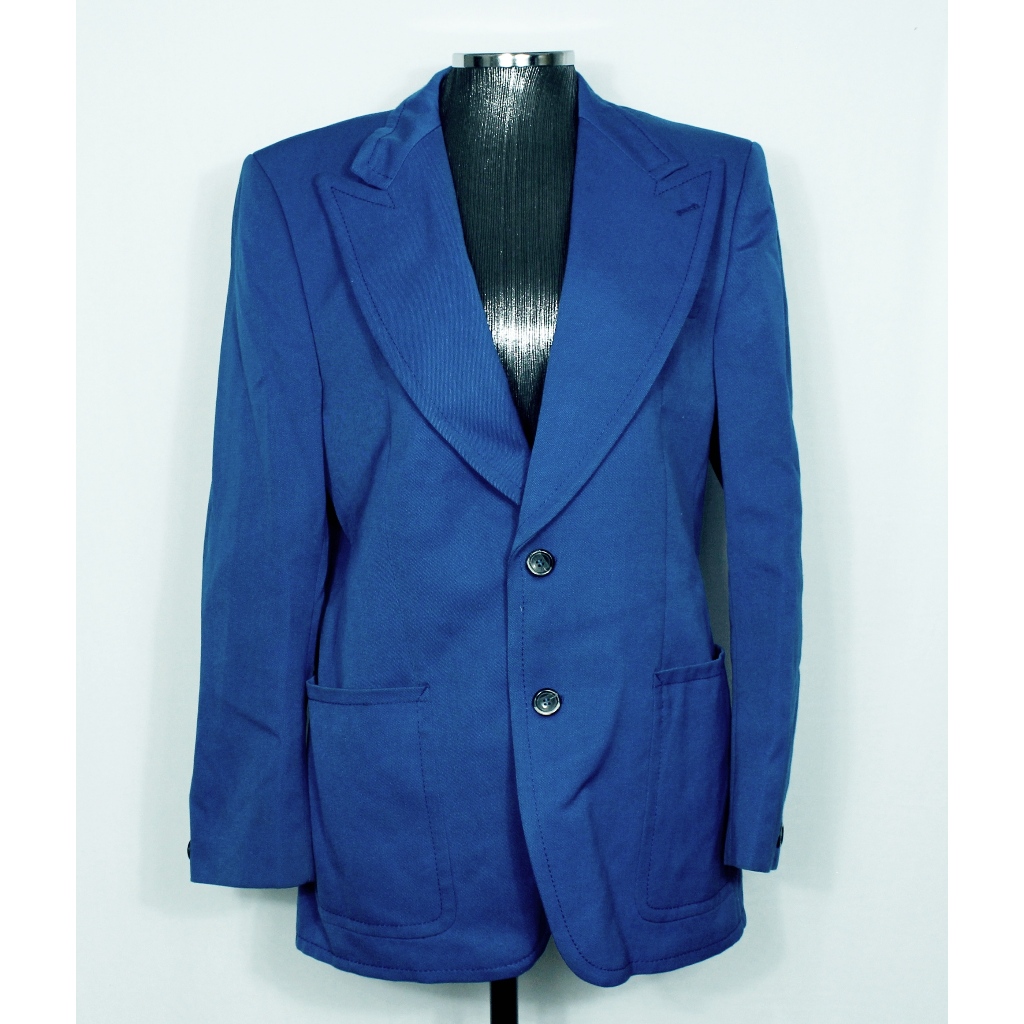 Blazer social alfaiataria masculina azul royal bic vintage - Veste 52 - Ref. 4773 (brechó)