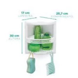 OFERTA Cantoneira Cabe Tudo Plástico - Cantoneira De Banheiro Porta Shampoo Branca Nitron