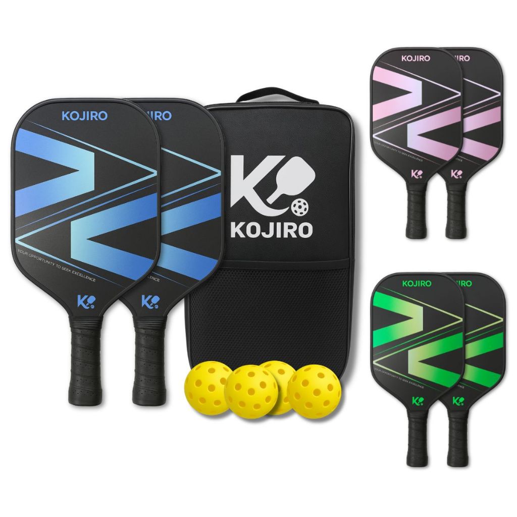 Kit Pickleball 2 Raquetes Com 4 Bolas + Bolsa Fibra De Vidro
