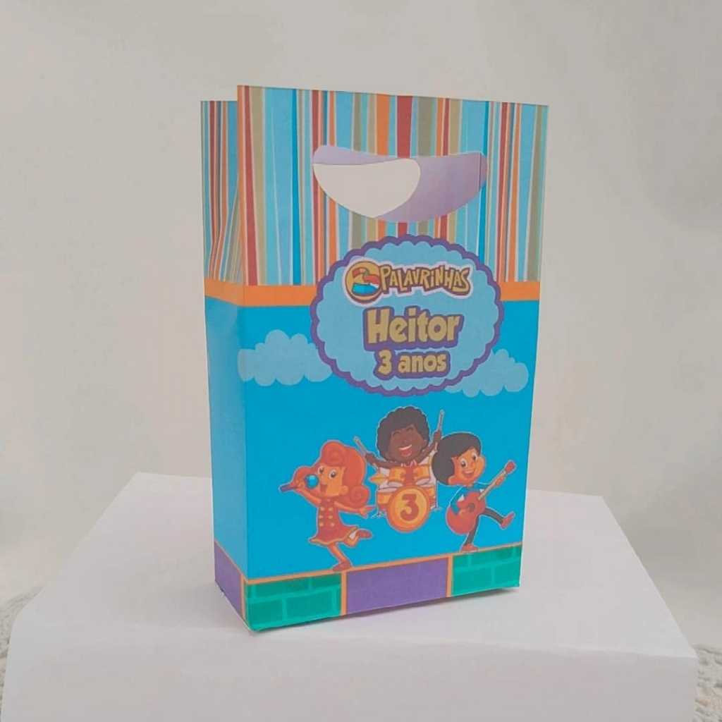 Sacolinha P 3 Palavrinhas /3 Palavrinhas Personalizados /Lembrancinha de Festa /Aniversário PEGUE E MONTE