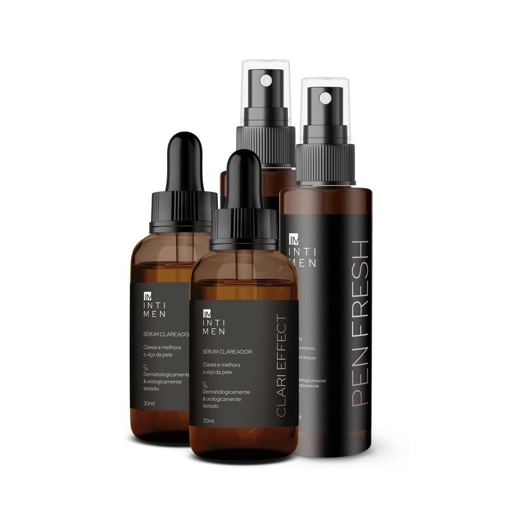Kit 2 Clareadores Íntimos + 2 Perfumes Masculinos Intimen | Clari Effect + Pen Fresh em Oferta na Shopee