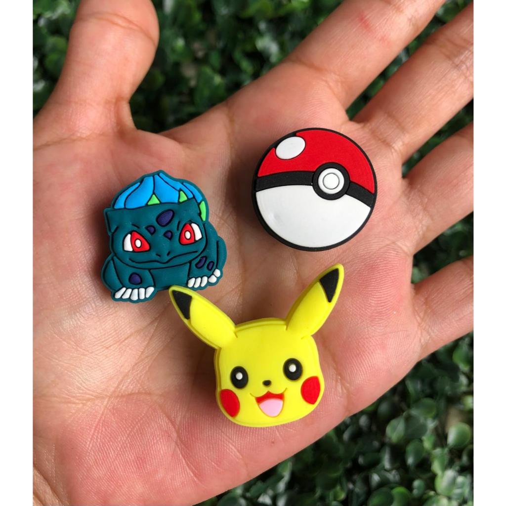 Pin Botton Charm para Babuche Croc Pokemon - Kit c/3