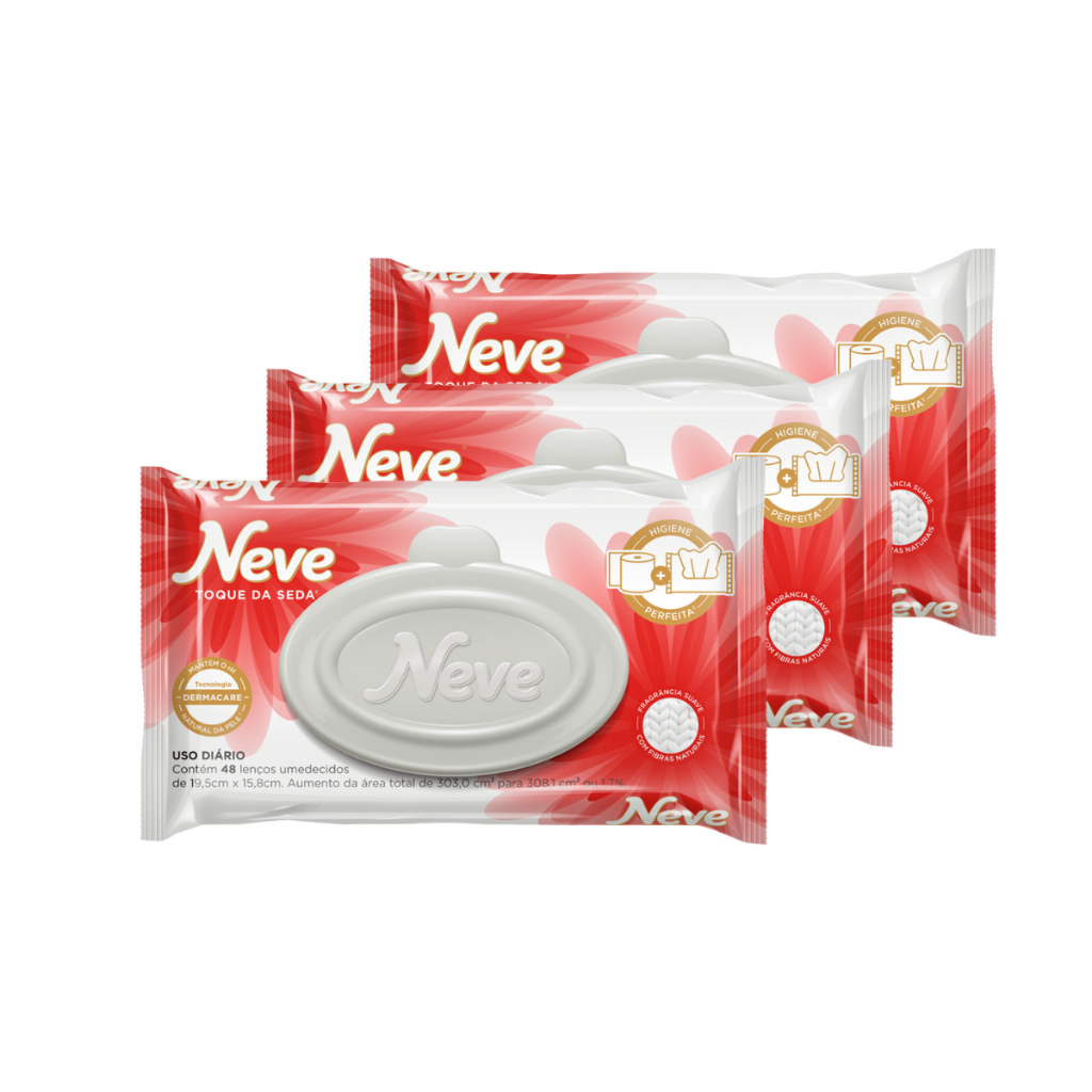Kit 03 Pacotes de Lenços Umedecidos Toque da Seda Dermacare com 48 lenços cada Neve em Oferta na Shopee