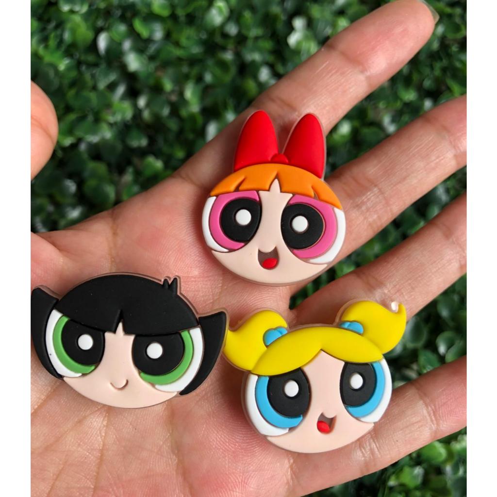 Pin Botton Charm para Babuche Croc Meninas Super Poderosas - Kit c/3