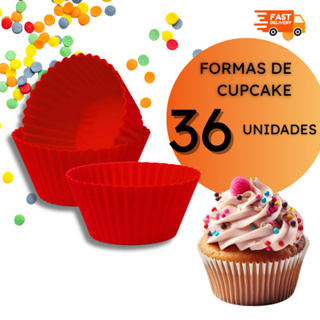 Forminhas de Silicone para Cupcake Mini Bolo Muffin Doces Formas Antiaderentes - 12, 24 ou 36 em Oferta na Shopee