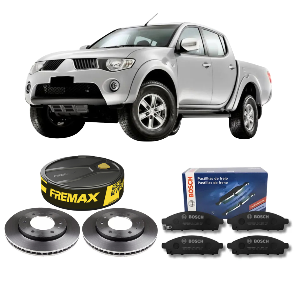 Disco de Freio Fremax + Pastilha Bosch Diant L200 Triton 2008 A 2020
