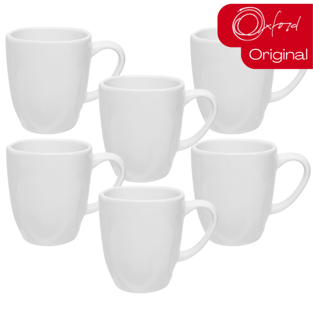 Jogo 6 Canecas Branca Café Chá Ryo White 260ml Oxford Porcelanas
