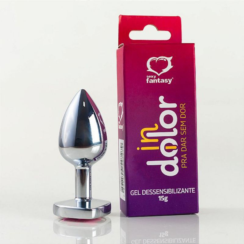 Kit Gel Lubrificante Anal + Plug P, M ou G-( escolha seu kit)