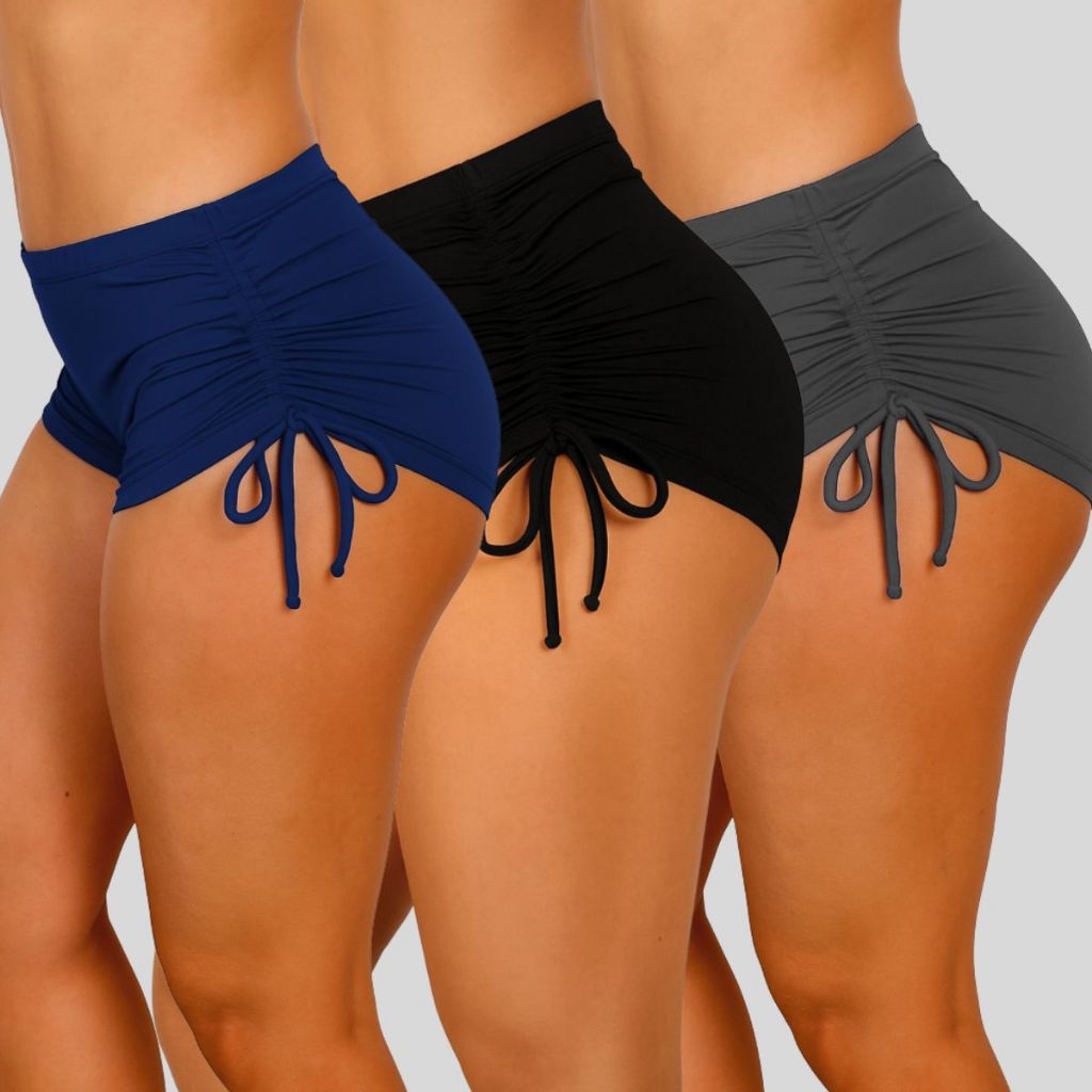 Sunquini Shortinho Praia Piscina Academia Cordinha Amarração em Oferta na Shopee