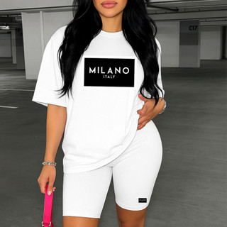 Camiseta Feminina Milano Italia Tecido Algodão 100% Malha Premium Estilo Treino Blogueirinha ENVIO IMEDIATO