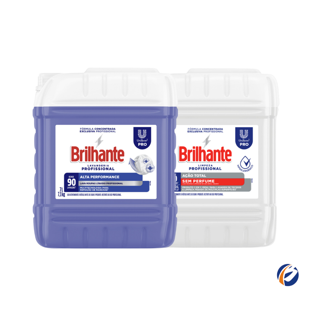 Kit Lava Roupas Líquido Alta Performance Brilhante 7L + Bilhante Ação S/ Perfume 7L em Oferta na Shopee