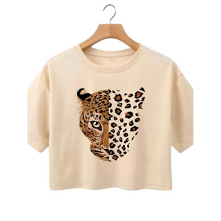 Cropped feminino moda Onça 100% algodão promoção em Oferta na Shopee