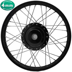 Roda Aro Calha Jante Folha Dianteira Preto Cubo Preto Titan 150 Fan 125 150 Start Raios Cromados 4mm