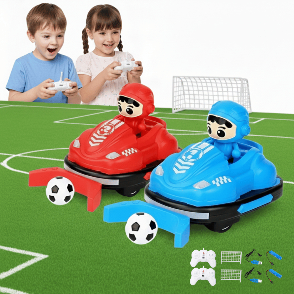 Kit Com 2 Carrinho Kart Controle Remoto Batalha Bate Bate Jogo Bola Trave Gol a Gol Infantil Kizumba em Oferta na Shopee