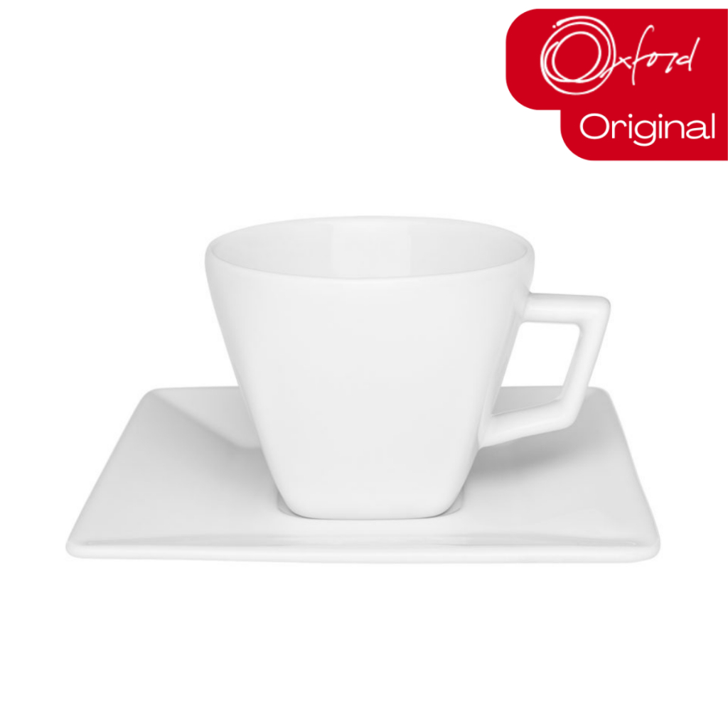 Jogo 6 Xícaras Café Chá Porcelana Quartier Quadrada Branca 200ml Oxford em Oferta na Shopee