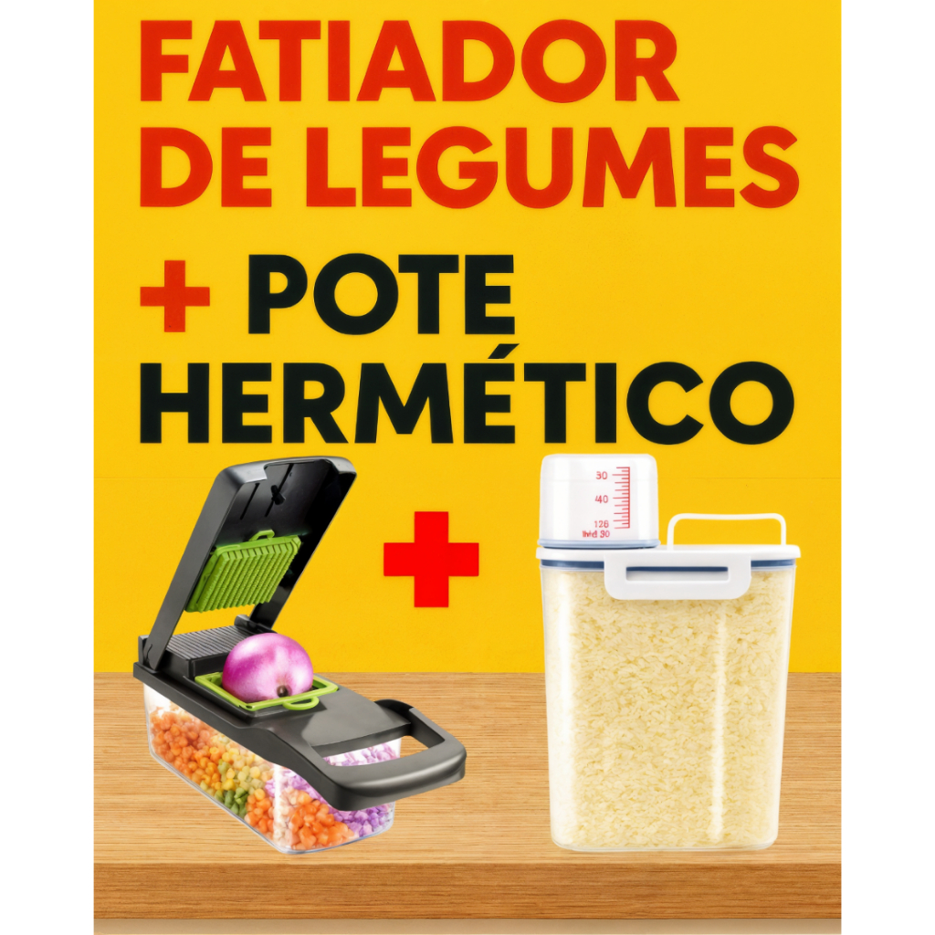 Fatiador Cortador Multifuncional 16 em 1 + Pote Hermetico 2,5l em Oferta na Shopee