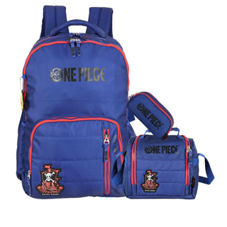 Kit Conjunto Escolar Menino Juvenil Anime One Piece Mochila de Costas + Lancheira + Estojo Triplo em Oferta na Shopee