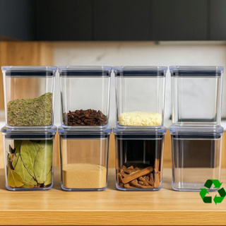 8 Mini Pote Hermético 200ml Porta Condimento Acrílico Temperos + Cartela 30 Adesivos 3,5cm em Oferta na Shopee