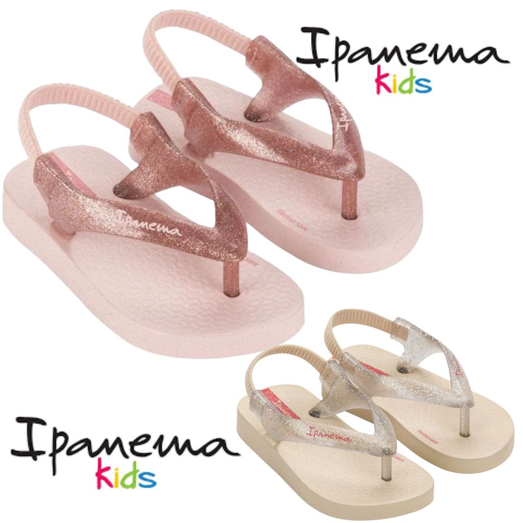 Chinelo Bebê Infantil Menina Baby Ipanema Sandália De Dedo Elástico Glitter Confortável Original