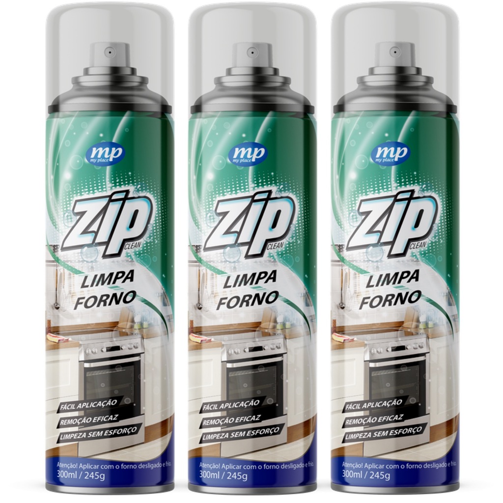 Limpa Forno ZIP Clean 300ml Remove Gordura Desengordurante Potente Para Fogão Forno Grelha Churrasqueira Chapas