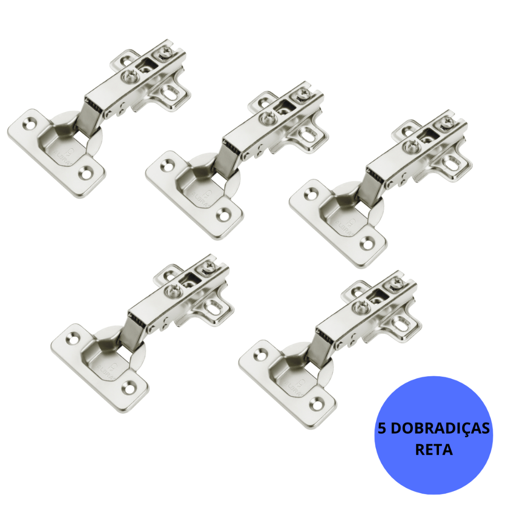 Kit 5 Dobradiças Reta Porta Armário Guarda Roupa Móveis 35mm em Oferta na Shopee