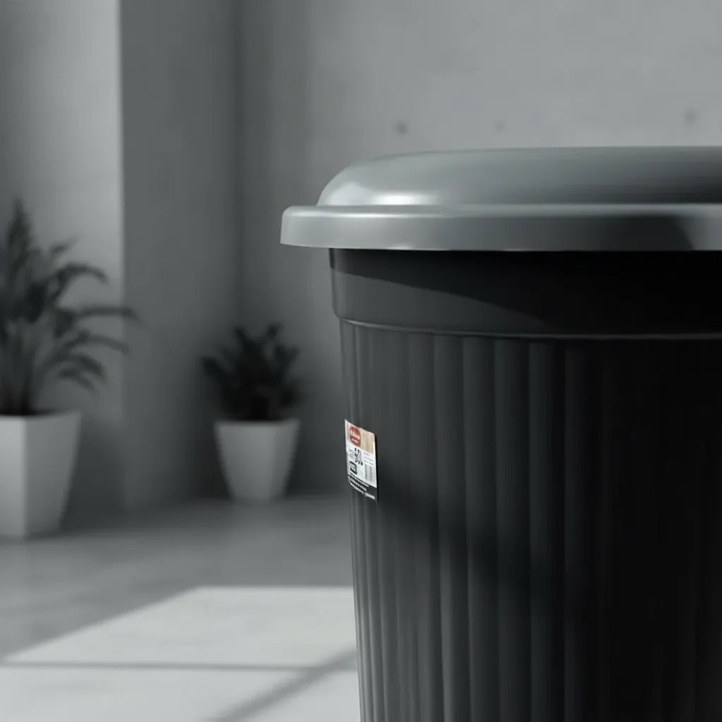 Lixeira Cesto de Lixo Grande 60 Litros Preto Com Tampa