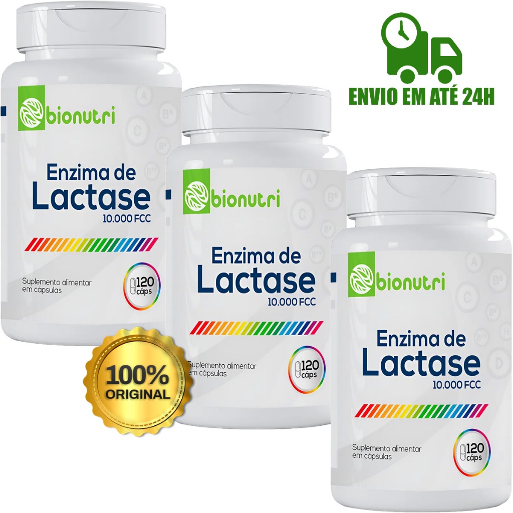 Enzima Lactase 500mg Q+Bionutri Lactose Lactoze Original Intolerância 10000 FCC em Oferta na Shopee