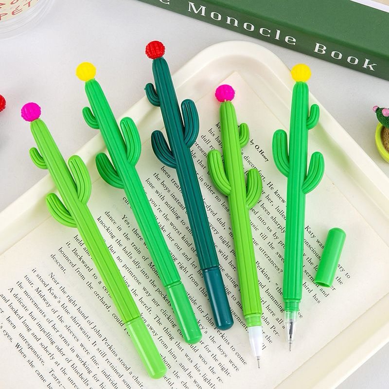 Conjunto de canetas em gel, 4/12/24 peças, formato de flor verde, estilo verão. em Oferta na Shopee