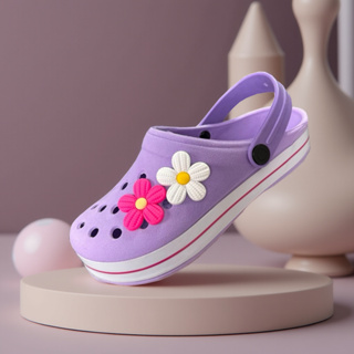 Babuche Injetado Elegante Feminino Menina Flor Personagem Moderno Confortável em Oferta na Shopee