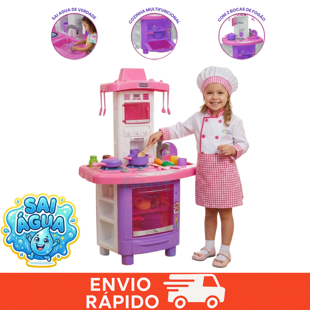 Cozinha Infantil Grande Completa Mini Fogão Panelas Acessórios Saí Água de Verdade 14 Peças em Oferta na Shopee