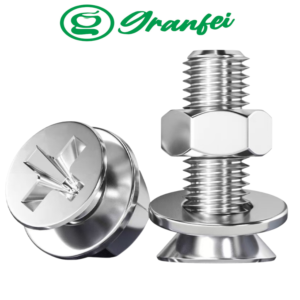 Kit 50–150 Parafusos Philips Cabeça Chata Inox M3 Alta Precisão com Porcas e Arruelas UNI