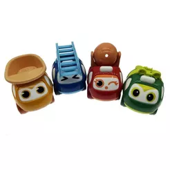 Kit 4 Carrinhos Baby com Fricção – Construção e Resgate • Coloridos e Educativos