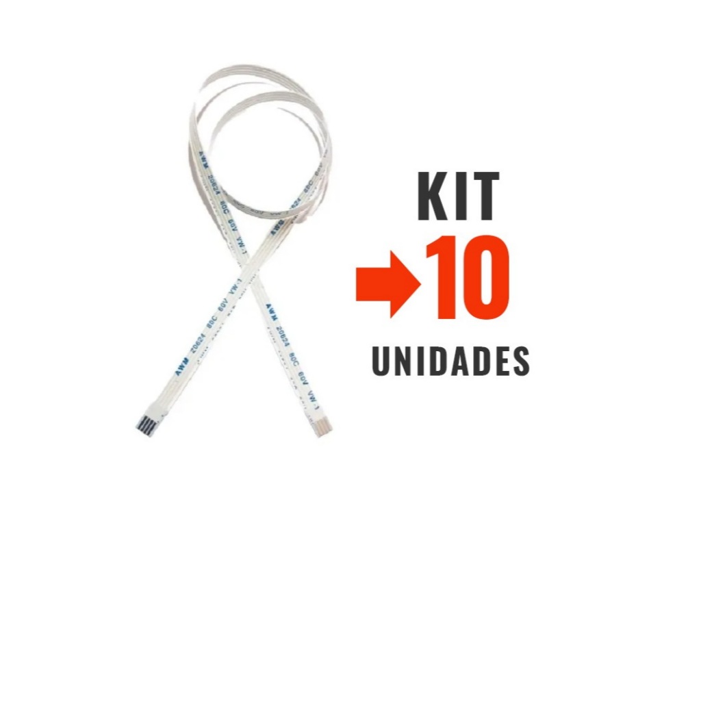 Kit 10 Cabos Flat 4 Vias 40cm Sensor Encoder Epson L3150