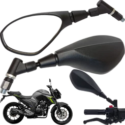 Par Retrovisor F800 Haste Curta Giro 360 Graus Rosca Yamaha Ybr Fazer Lander Xj6 Mt03