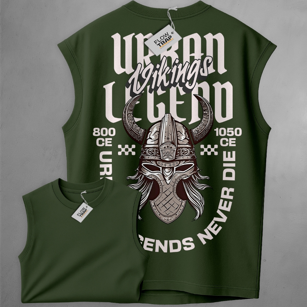 Regata Oversized Urban Vikings Legend Treino Academia Maromba Casual Style Camiseta