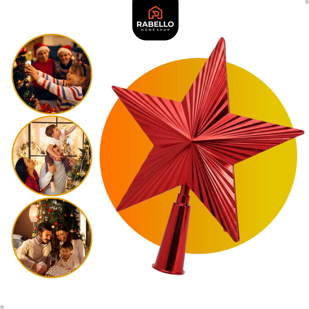 Estrela Árvore de Natal Ponteira Topo Enfeite Decoração Natalino Colorida Luxo linda Pendentes em Oferta na Shopee