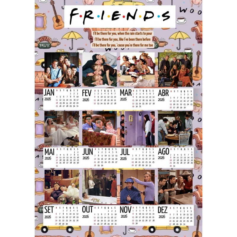 Calendário Friends 2026 em Oferta na Shopee