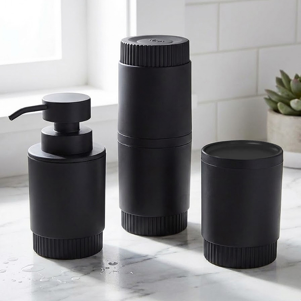 Kit de Banheiro 3 Itens Lavabo Decoração Dórica Utilidade Domestica