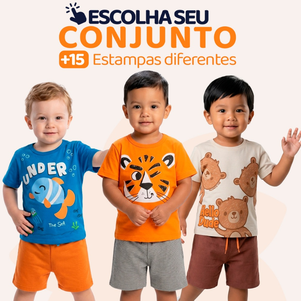 Conjunto Bebê Masculino Menino Infantil Verão Manga Curta Tamanho 1 ao 8 - Roupa Confortável para Bebê Masculino L02 em Oferta na Shopee