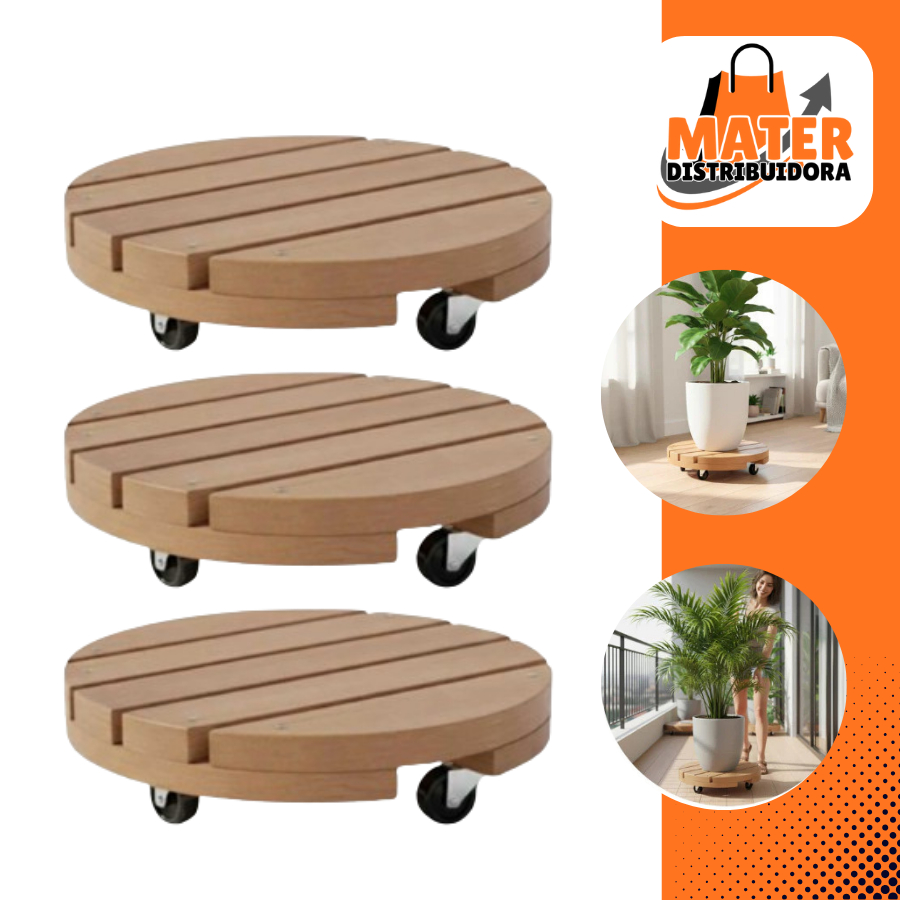 Kit 03 a 05 Suporte Vaso De Planta Para Botijão De Gás Com Rodinha Redondo Até 80kg 20cm 25cm 30cm em Oferta na Shopee