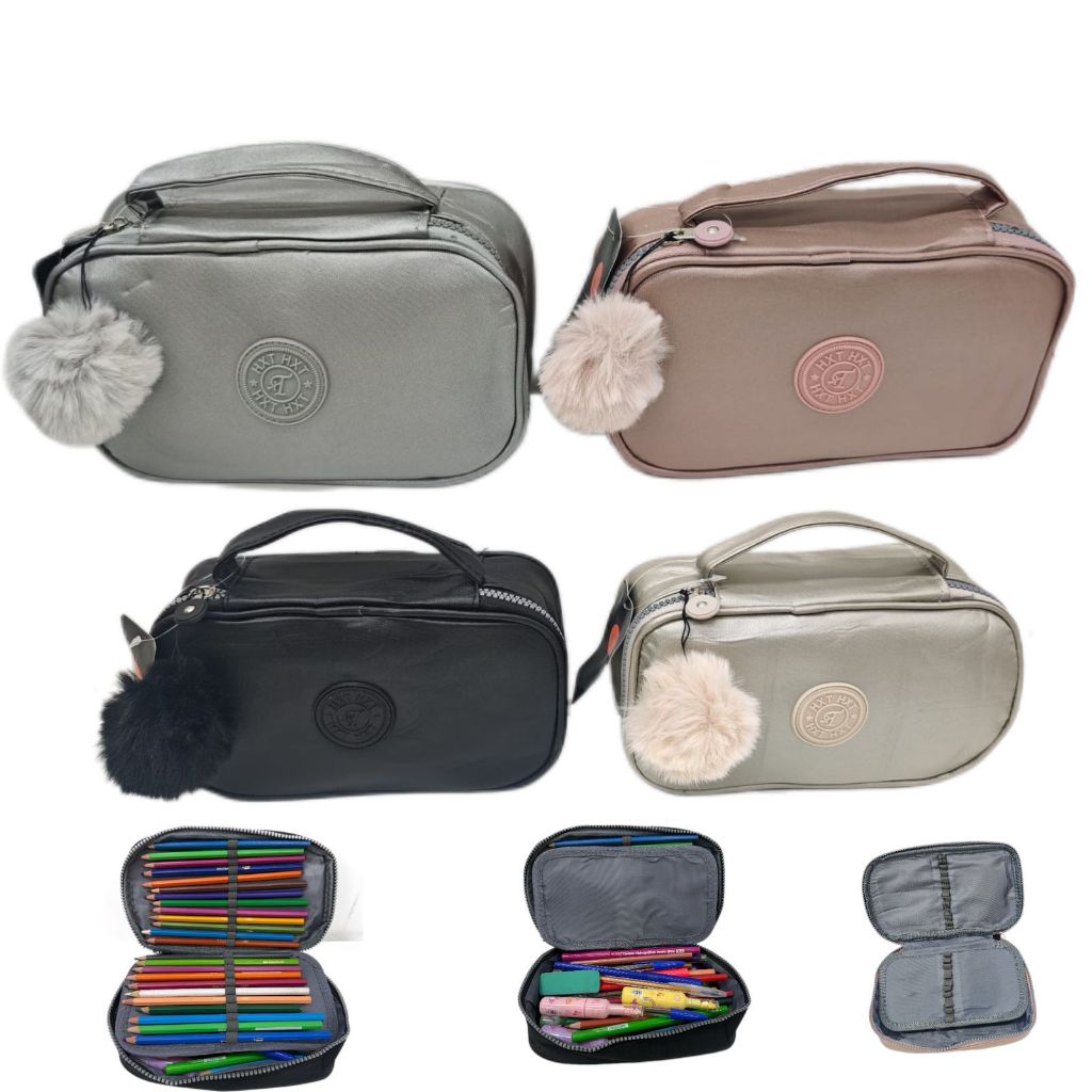 Estojo De alca Nylon Grande Com 2 Divisórias 7255 em Oferta na Shopee