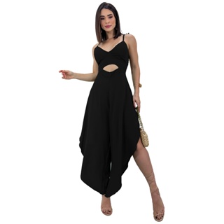 Macacão Longo Viscose Feminino Soltinho Pantacourt Pantalona Alcinha Social Ano Novo 2026 em Oferta na Shopee