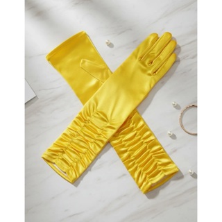 Luva Cetim Drapeada Dourado Retrô Festa Fantasia Anos 60 E 50 em Oferta na Shopee