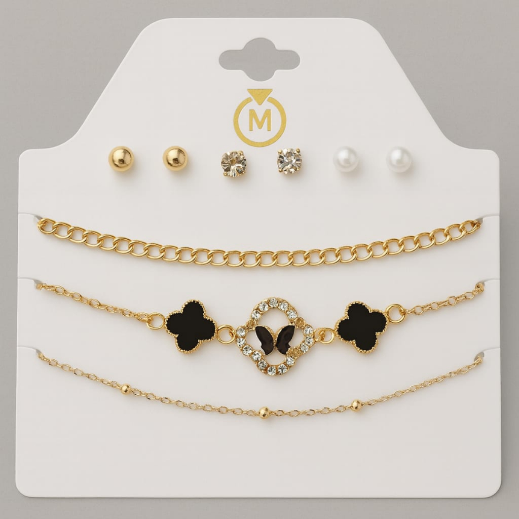 kit 3 Brincos e 3 Colares Femininos Modelos Exclusivos Estilo Beleza Tendencia em Oferta na Shopee