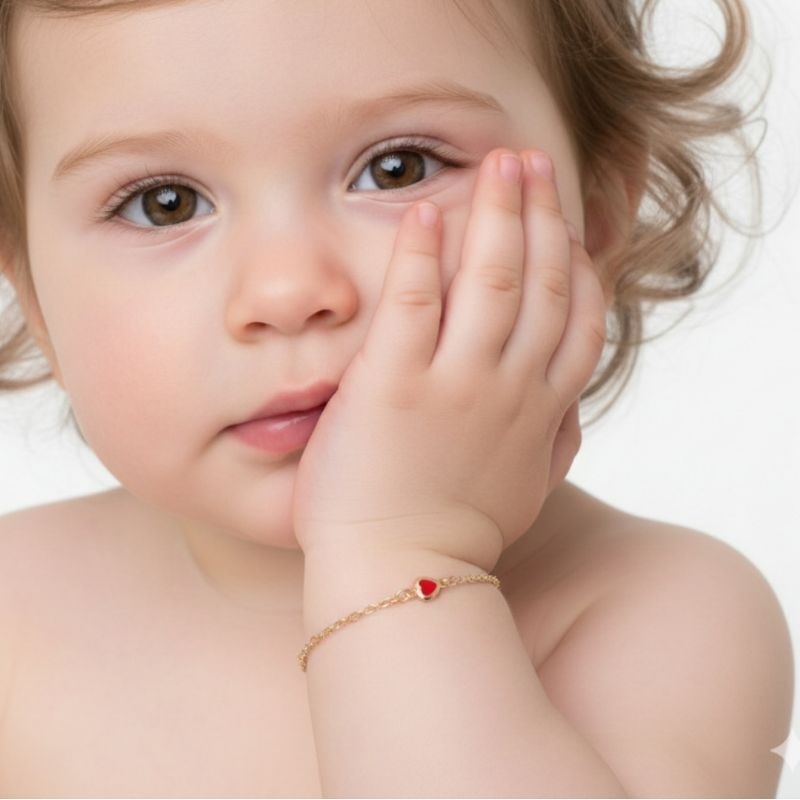 Pulseira para Bebê Infantil coração em Oferta na Shopee